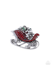 Load image into Gallery viewer, Sledding Shimmer - Red Brooch C020
