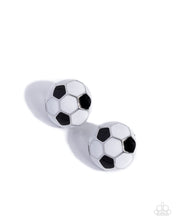 Load image into Gallery viewer, Soccer Symmetry - Black post earring B116
