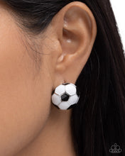 Load image into Gallery viewer, Soccer Symmetry - Black post earring B116

