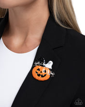 Load image into Gallery viewer, Historic Halloween - Orange Brooch E084
