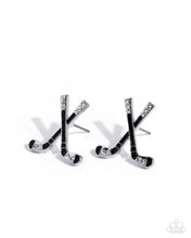 Load image into Gallery viewer, Hockey Haute - Black post earring A013
