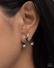 Load image into Gallery viewer, Hockey Haute - Black post earring A013
