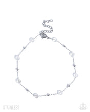 Load image into Gallery viewer, Defaced Dedication - White anklet STAINLESS STEEL A018

