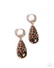 Load image into Gallery viewer, Caged Cheetah - Gold hoop earring Pink Friday Exclusive A018
