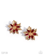 Load image into Gallery viewer, Perceptive Poinsettia - Red clip-on earring 11/17 preorder
