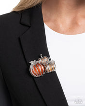 Load image into Gallery viewer, Pumpkin Pattern - White Brooch A014
