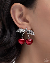 Load image into Gallery viewer, Confident Cherries - Red post earring D085

