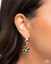 Load image into Gallery viewer, Lavish Luck - Green hinge hoop earring B090
