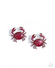 Load image into Gallery viewer, Crab Chic - Red post earring 7/1 preorder
