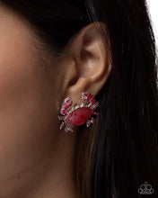 Load image into Gallery viewer, Crab Chic - Red post earring 7/1 preorder
