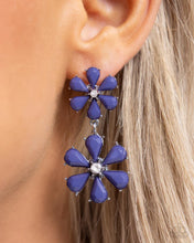 Load image into Gallery viewer, A Blast of Blossoms - blue earring C002
