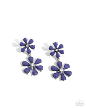 Load image into Gallery viewer, A Blast of Blossoms - blue earring C002
