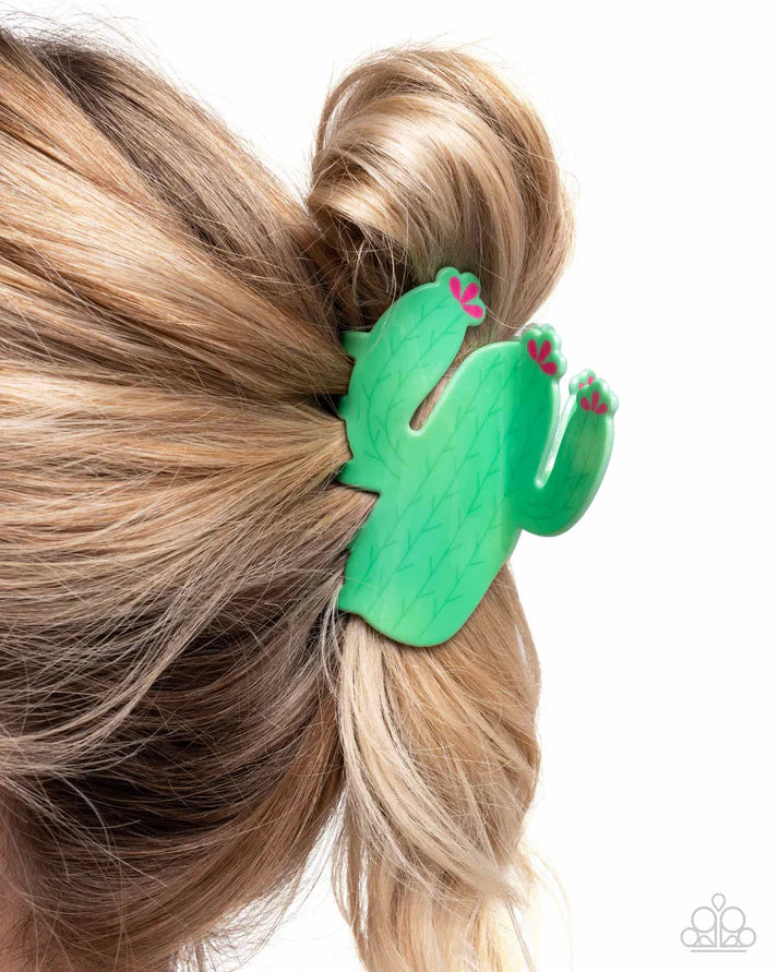 Cactus Clip - Green Hair Clip E021