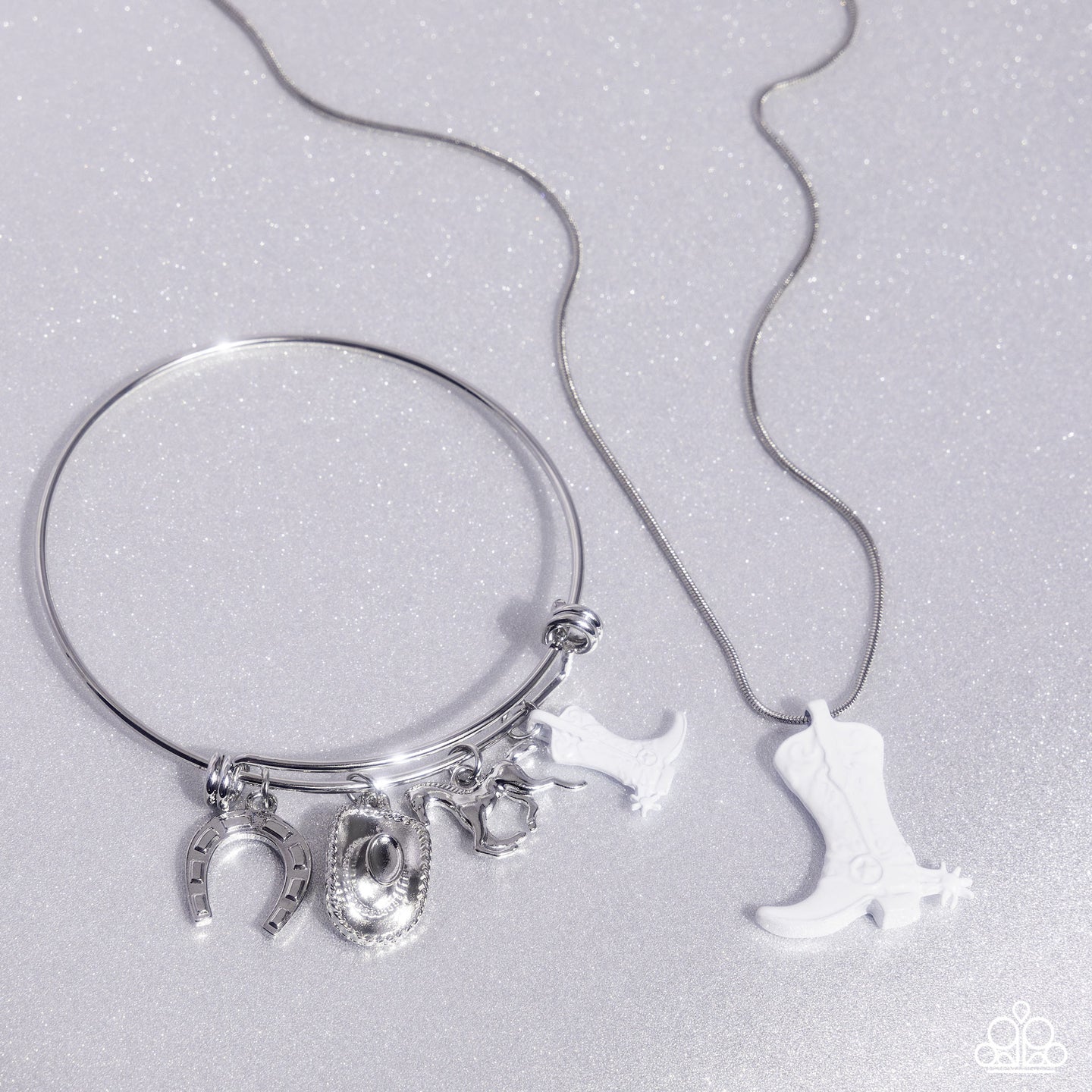 $16 SET: Boot Scootin' Bravado - White necklace + matching bracelet PINK FRIDAY MRUS