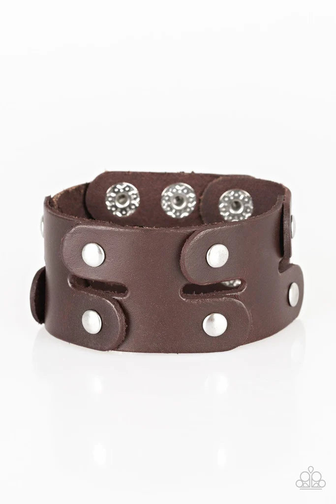 Downright Desperado - brown snap urban bracelet C028