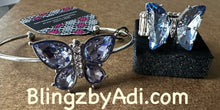 Load image into Gallery viewer, $16 set Butterfly Beatitude - Blue cuff bracelet/Lazy Afternoon Ring D028
