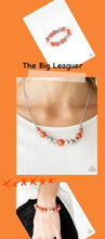 Load image into Gallery viewer, $16 SET: The Big-Leaguer - Orange plus matching bracelet 1586
