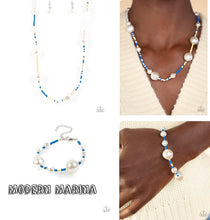Load image into Gallery viewer, Modern Marina - Blue necklace plus matching bracelet 1839
