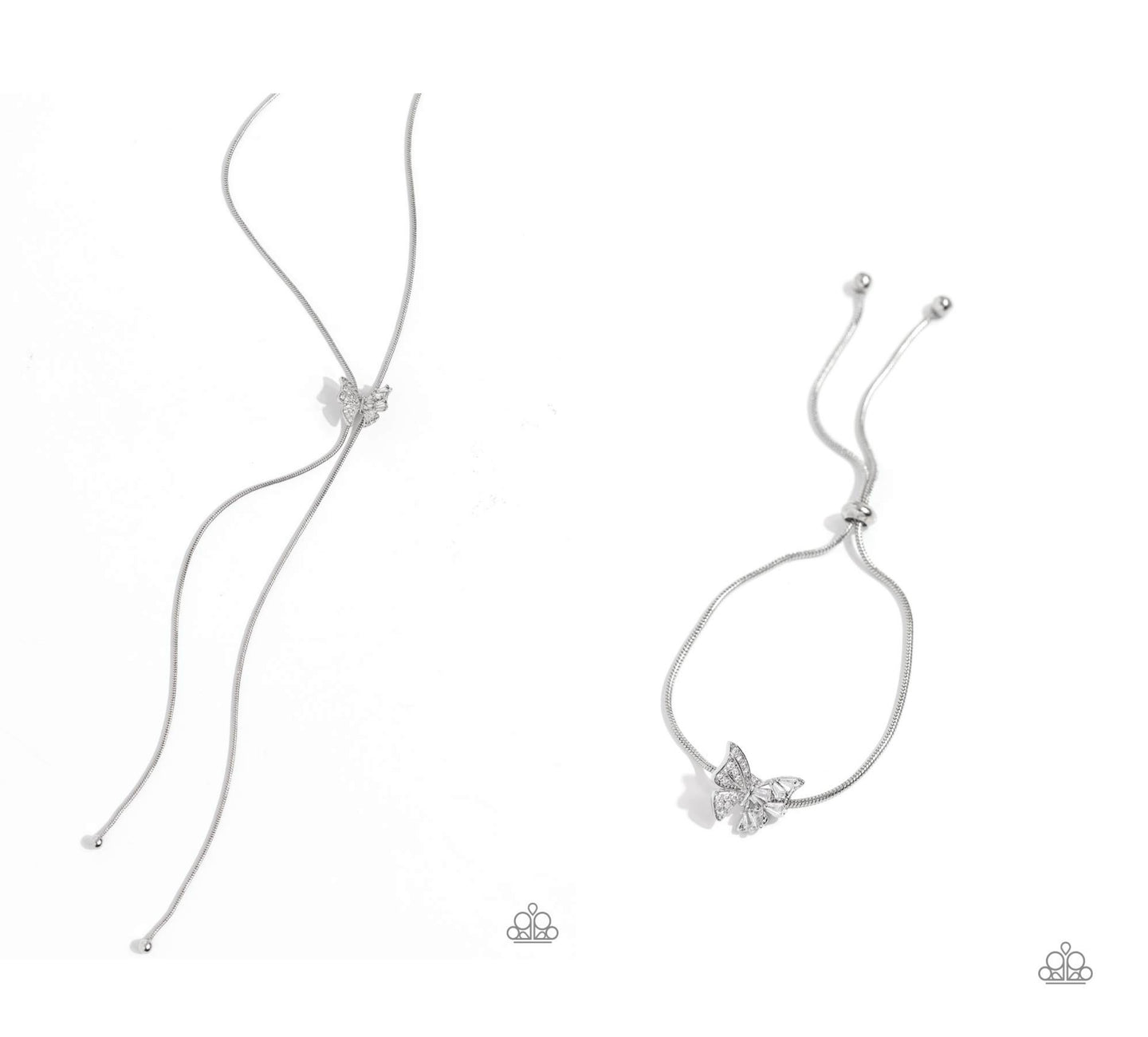 Adjustable Alliance - White necklace + matching bracelet E007