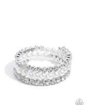 Load image into Gallery viewer, Grandiose Glitz - White coil bracelet DEC 2024 LOP E029

