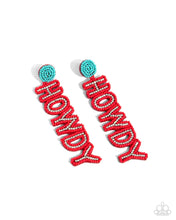 Load image into Gallery viewer, HOWDY HEADLINE - RED EARRING E017
