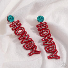 Load image into Gallery viewer, HOWDY HEADLINE - RED EARRING E017
