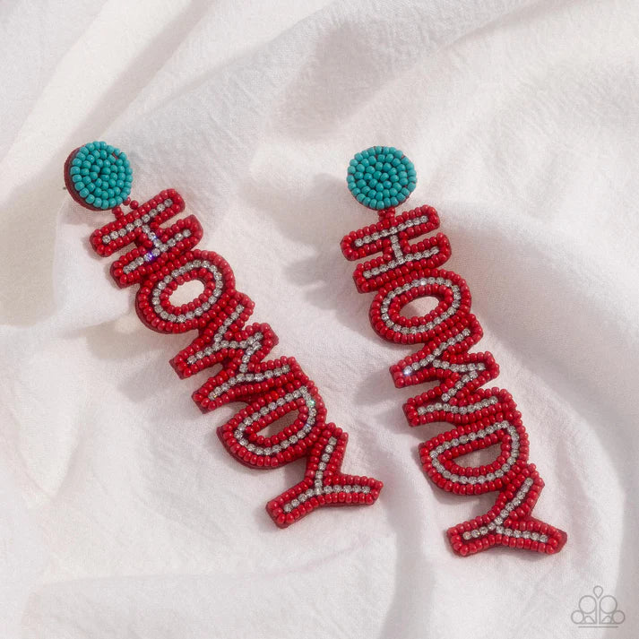 HOWDY HEADLINE - RED EARRING E017