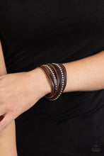 Load image into Gallery viewer, Studded Sensation - Brown snap urban bracelet B034
