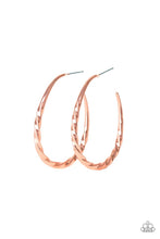 Load image into Gallery viewer, Twisted Edge - copper hoop earring 1571
