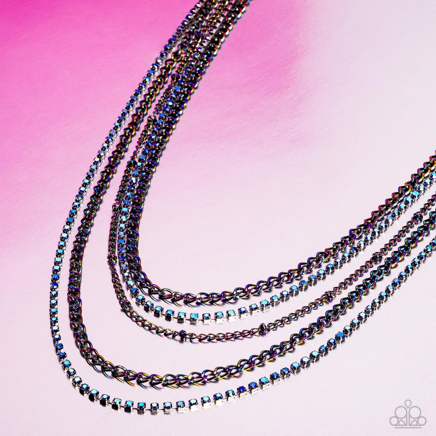 Dangerously Demure -Multi necklace Pink Diamond Exclusive D052
