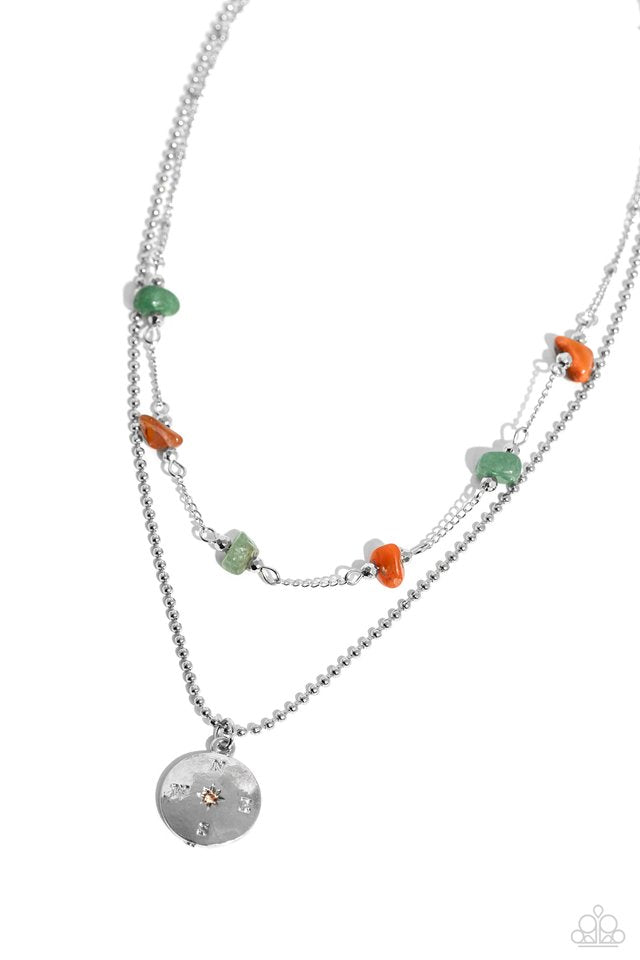 Sense of Direction - green necklace E016