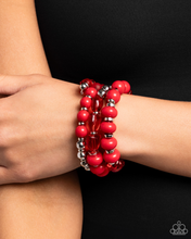 Load image into Gallery viewer, Colorful Charade - Red coil bracelet C022
