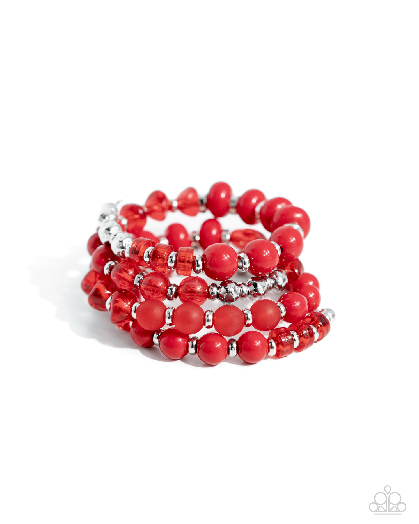 Colorful Charade - Red coil bracelet C022