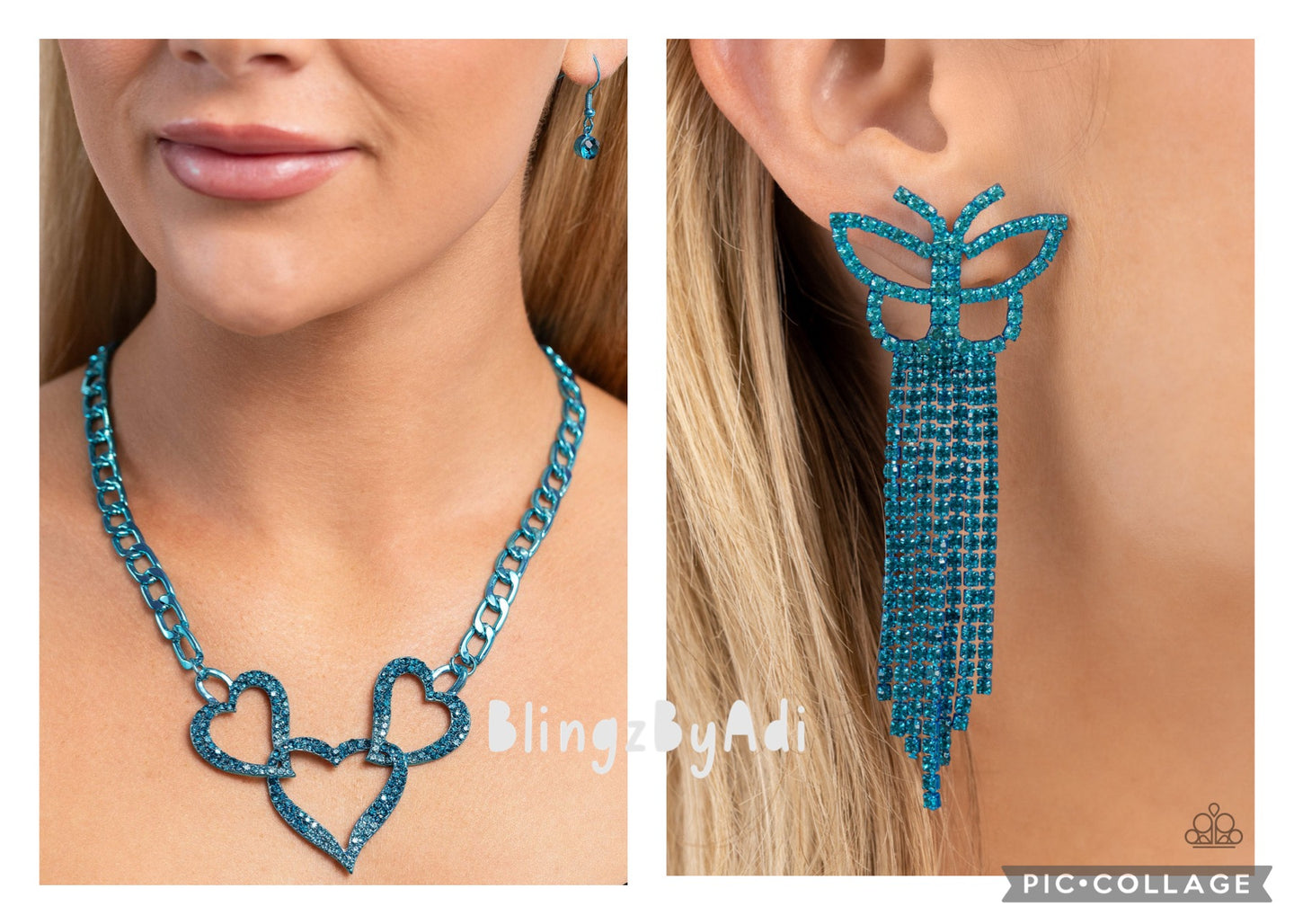 $16 set: Eclectically Enamored - Blue necklace E011/D083