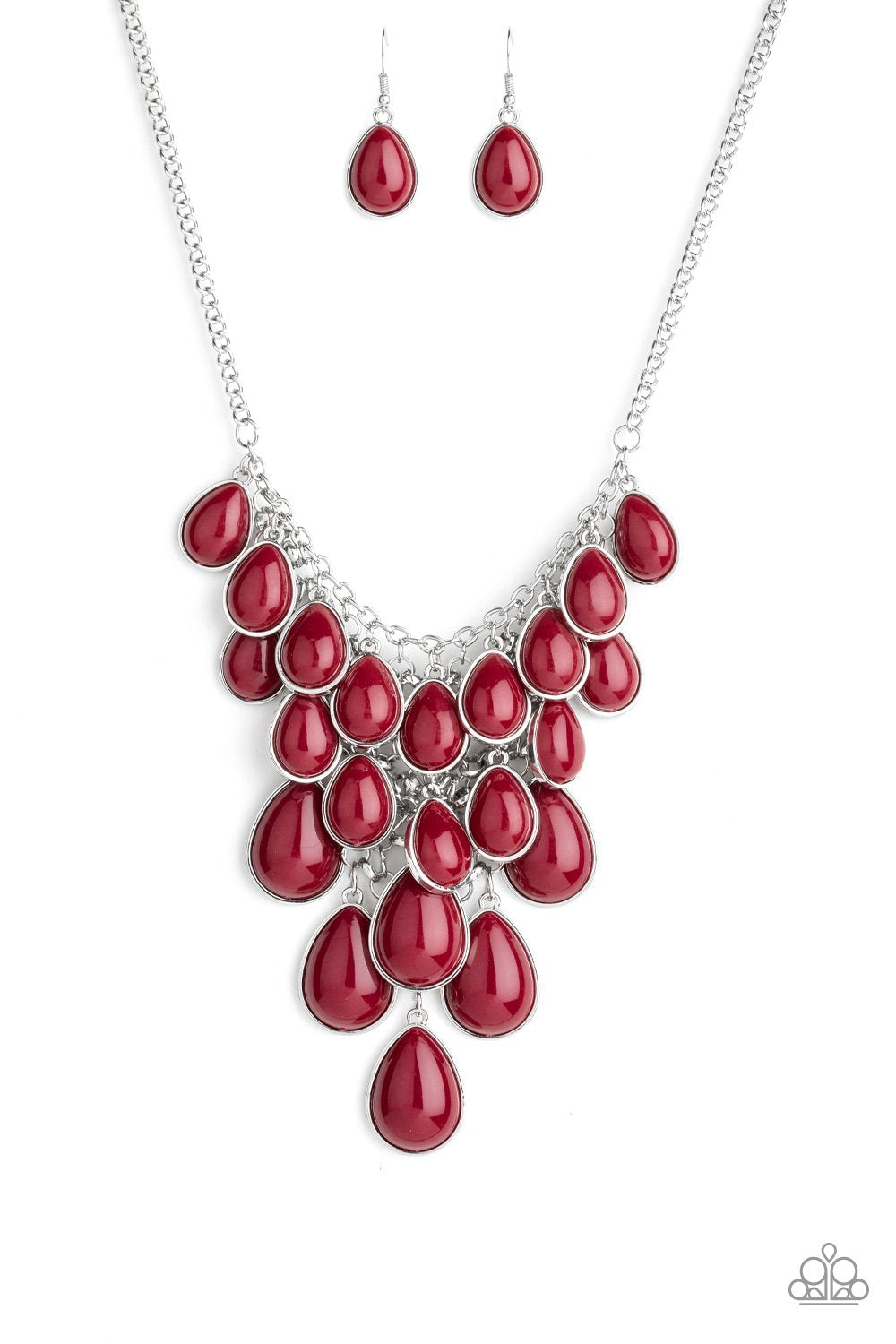 Shop Till You Teardrop - Red necklace A081