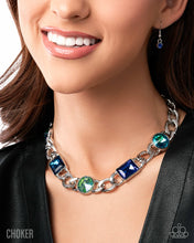 Load image into Gallery viewer, Groundbreaking Glitter - Green choker necklace NOV 2025 LOP C017
