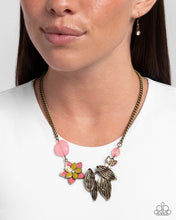 Load image into Gallery viewer, Standing Shimmer - Brass necklace B099
