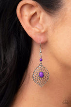 Load image into Gallery viewer, Perky Perennial - Purple earring B129
