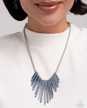 Load image into Gallery viewer, $16 SET: Fashionable Fringe - Blue necklace + hinge bracelet D011
