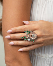 Load image into Gallery viewer, $16 SET: Botanical Bunch - orange necklace + matching ring E015
