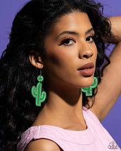 Load image into Gallery viewer, Cactus Cameo - Green earring E015

