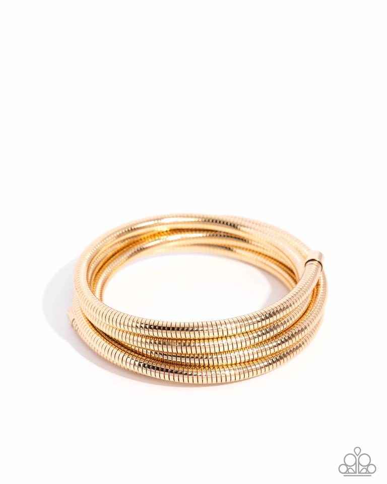 Coiled Command - gold coil bracelet D013