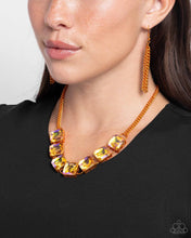 Load image into Gallery viewer, I Square to Secrecy - orange necklace A099
