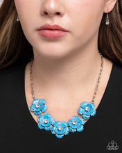 Load image into Gallery viewer, Flower Chain - Blue necklace A049
