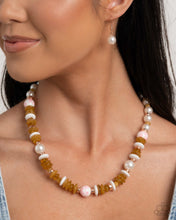 Load image into Gallery viewer, 2 pc SET: Porcelain Pizzazz - pink necklace + bracelet G033
