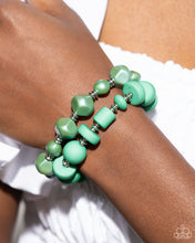 Load image into Gallery viewer, 2 pc SET: Shape Shifting Sense - Green necklace + bracelet G033
