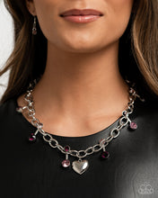 Load image into Gallery viewer, 2 pc SET: Seesaw Statement - Purple necklace + bracelet G033
