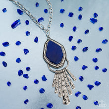 Load image into Gallery viewer, Stamped Statement - Blue Necklace G033
