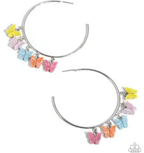 Load image into Gallery viewer, Bemusing Butterflies - multi April 2024 LOP hoop earring G030
