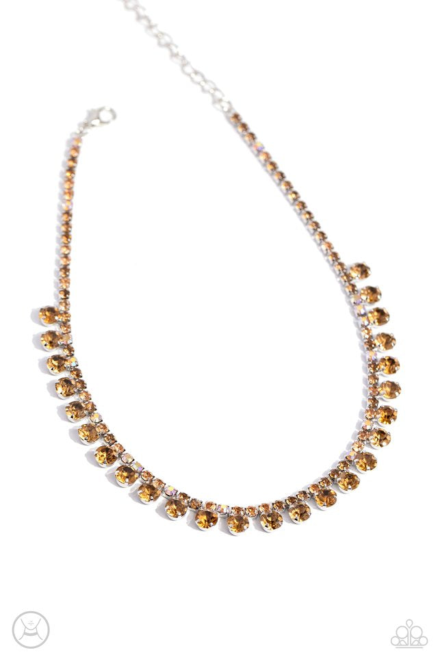 Ritzy Rhinestones - Brown necklace C027
